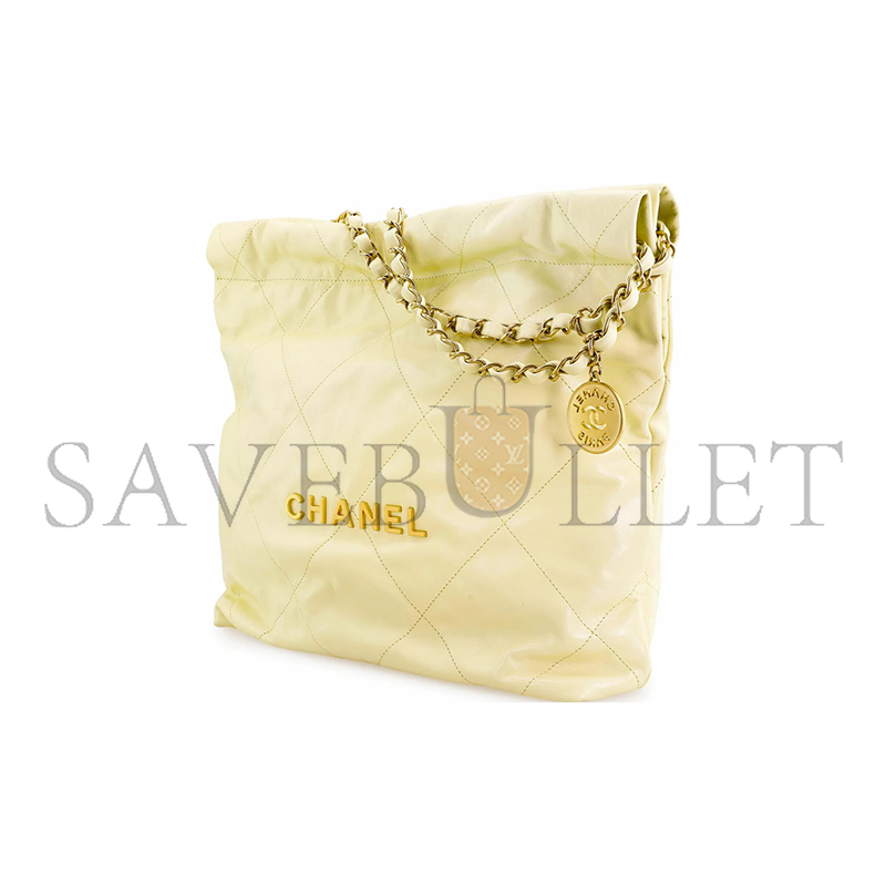 Ch*el master 22 bag yellow calfskin gold hardware as3260 (39*35*7cm)